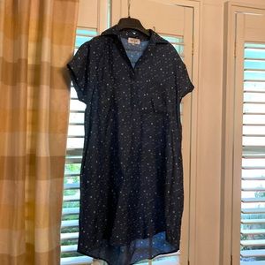 Space 46 star printed chambray shirt dress